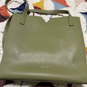 Pixie Mood Alicia Tote Shoulder Bag Olive Vegan Recycled Plastic